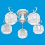 Люстра, 60W, Е14, стекло, 5 плафонов, белый, B11218/5WG, ЭкономСвет, Китай