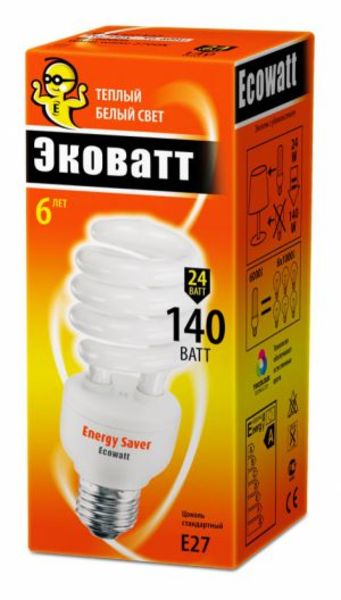 Лампа энергосбер. ECOWATT SP 28W 827 E27