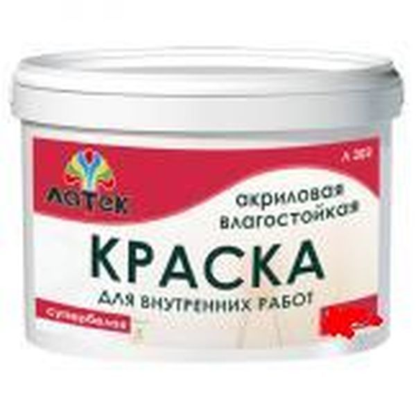 Краска в/д влагостойкая супербелая матовая д/внутренних работ"Латек"14кг