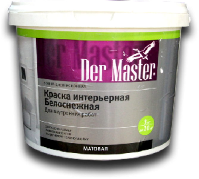 Краска ВД Der Master интерьерная 1.5кг (6) белоснеж