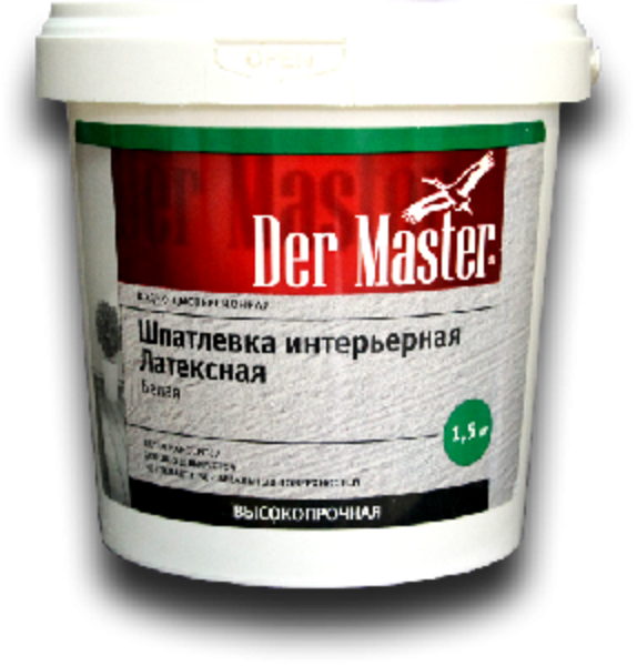 Шпаклевка интерьерная В-Д латексная 1.5кг (6) DER MASTER 